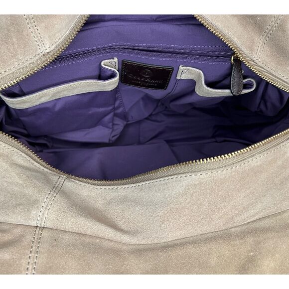 Cole Haan Rare Madelyn Brown Suede Leather Hobo Satchel Shoulder Bag Magnetic - Picture 7 of 10